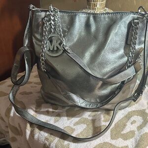 Michael Kors Metallic Silver Shoulder Bag